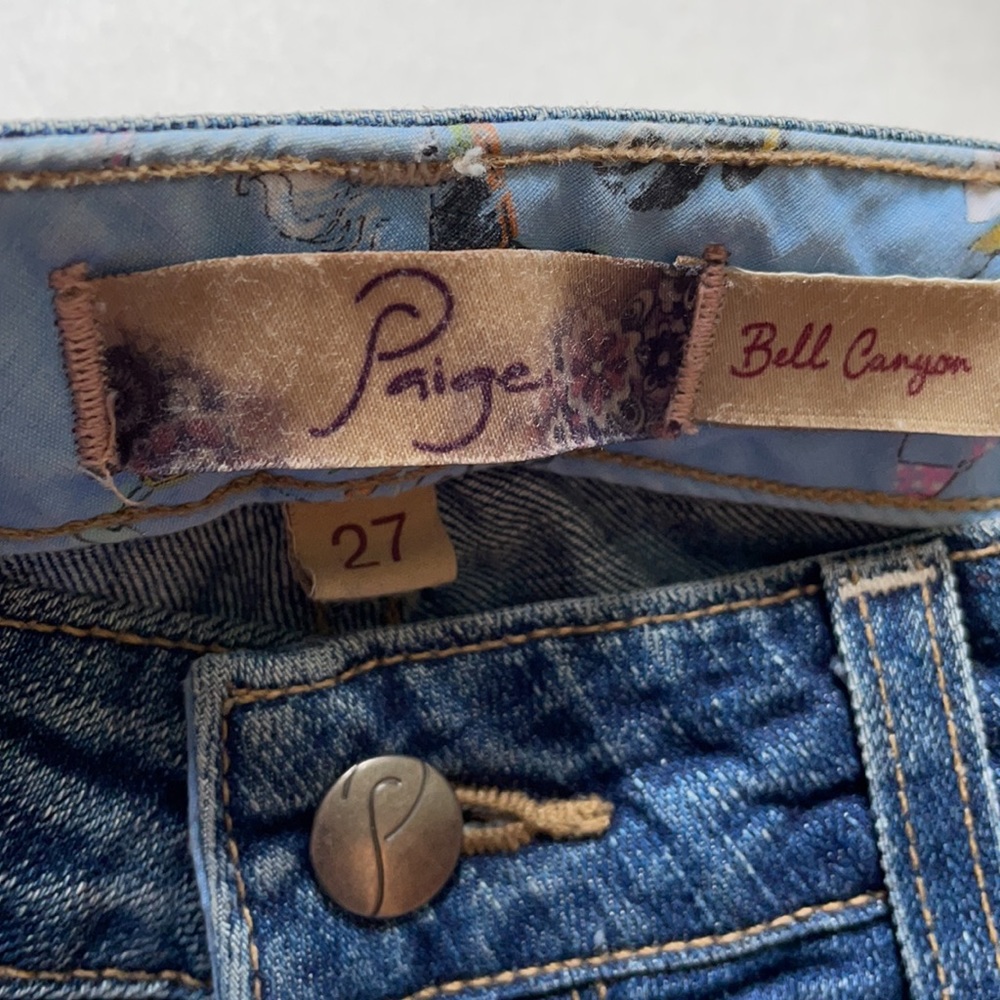 PAIGE Bell Canyon boho wide leg flare jeans, size 27 - Picture 10 of 12